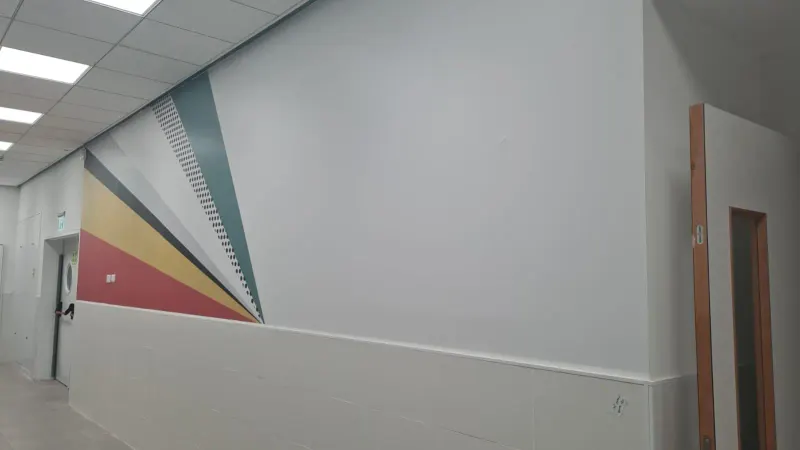 Decorative vinyl wall graphics and stickers in hospital corridor — SignWorks
