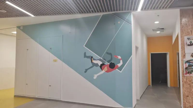 Vinyl wall sticker of ping pong player in action — SignWorks